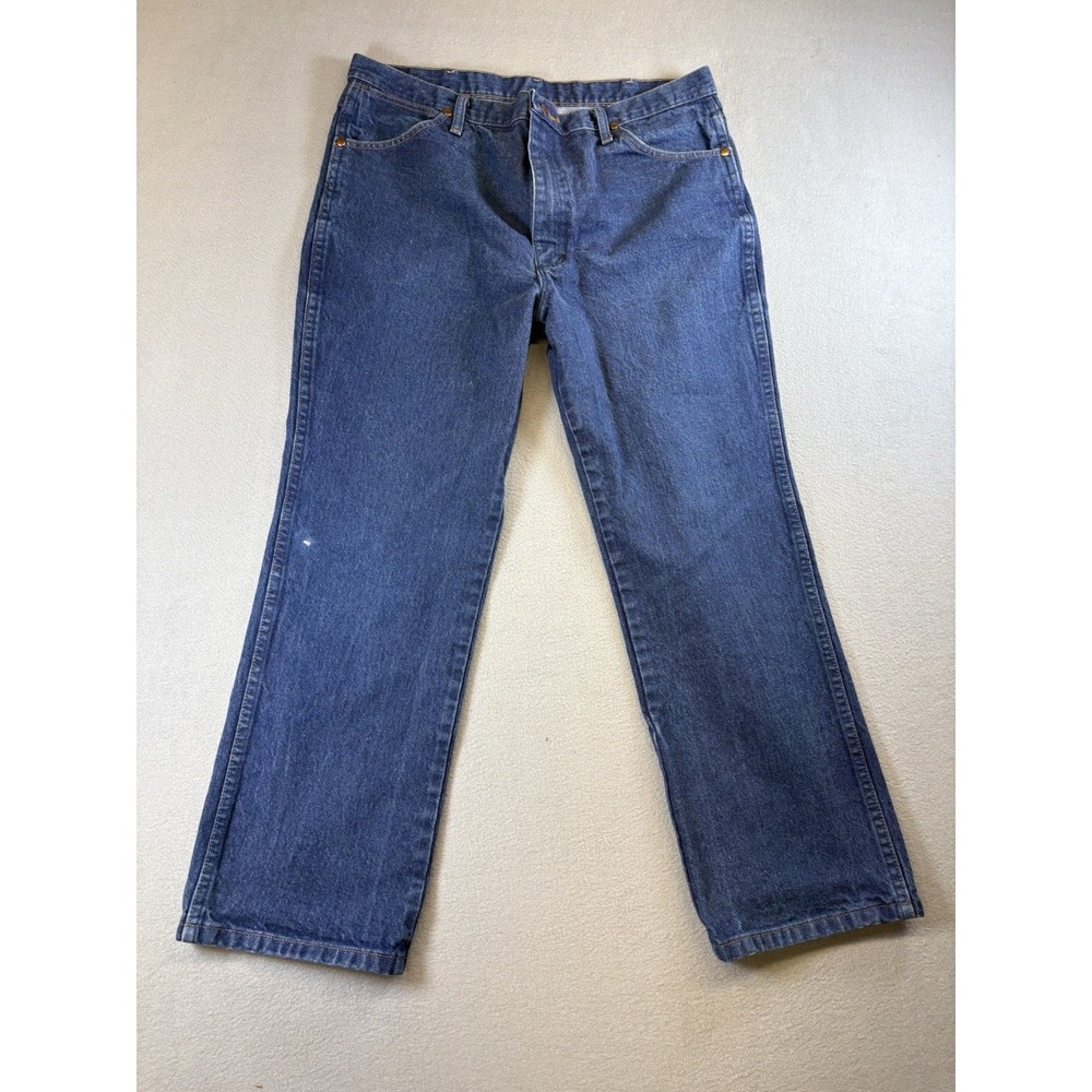 Wrangler 938PWD Jeans Mens 38x29 Blue Straight Leg Cowboy Western‎ Denim